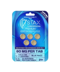 7Stax Blue Razz 80mg Alkaloid Tablets 5ct