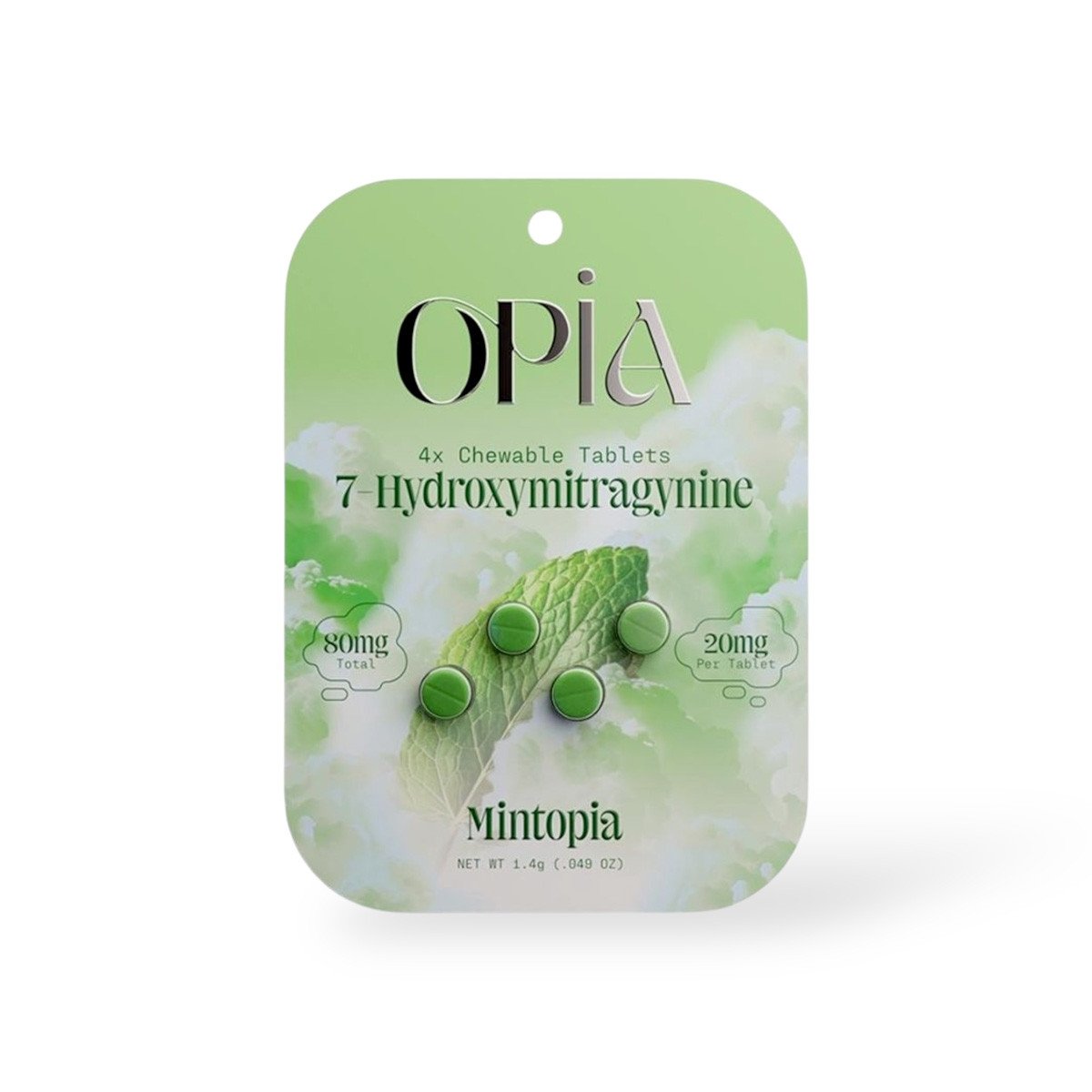 Opia 20mg Mintopia 7-Hydroxymitragynine Chewable Tablets 4ct