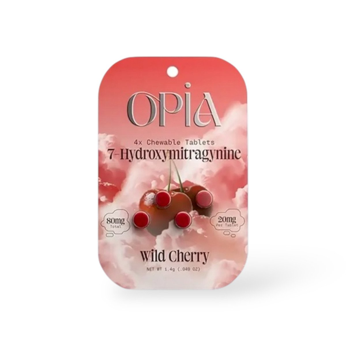 Opia 20mg Wild Cherry 7-OH Chewable Tablets 4ct
