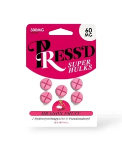 Press’d Dragon Fruit 60mg Super Hulks Tablets 5ct