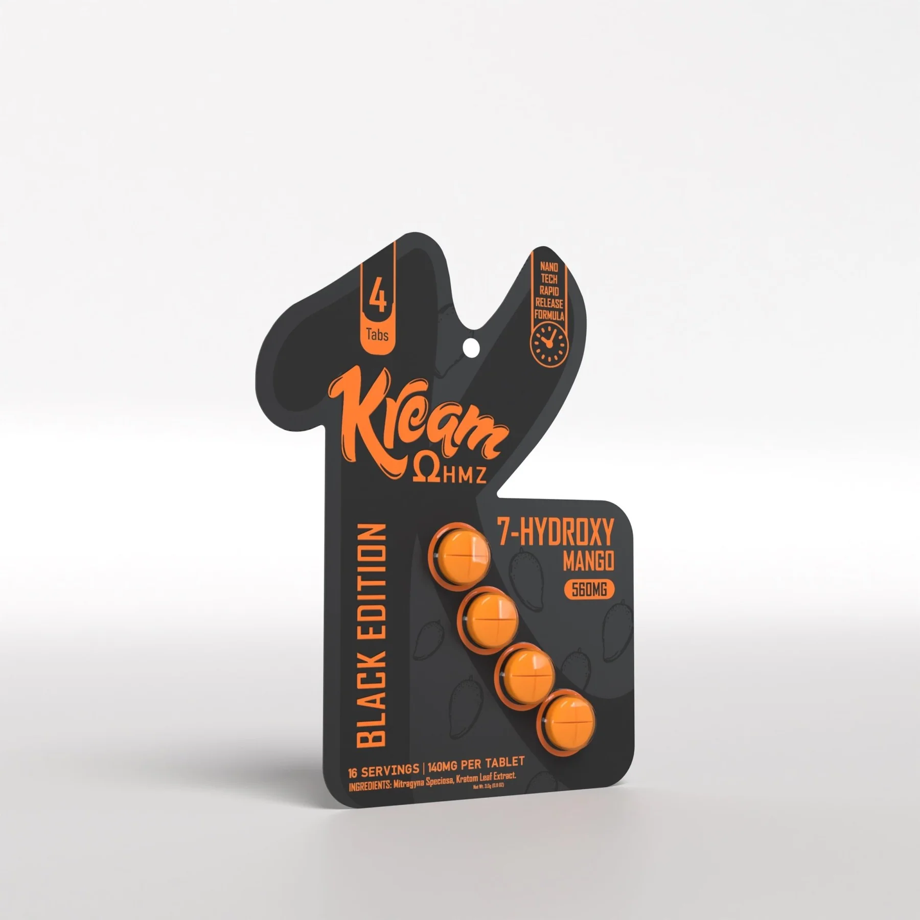 Kream Mango Black Edition 140mg 7-Hydroxymitragynine Tablets 4ct