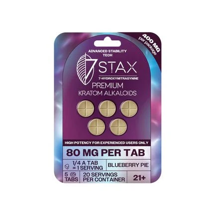 7Stax Blueberry Pie 80mg Alkaloid Tablets 5ct