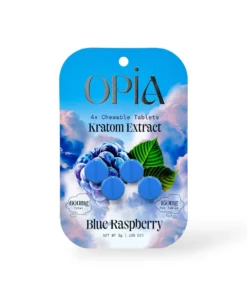 Opia 150mg Blue Raspberry Kratom Extract Chewable Tablets 4ct