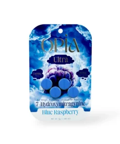 Opia Ultra 60mg Blue Raspberry 7-Hydroxymitragynine Chewable Tablets 4ct