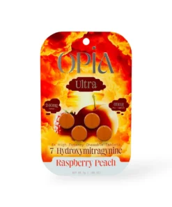 Opia Ultra 60mg Raspberry Peach 7-Hydroxymitragynine Chewable Tablets 4ct