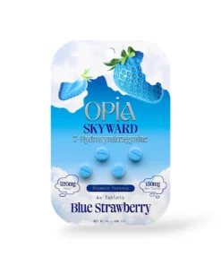 Opia Skyward 130mg Blue Strawberry 7-Hydroxymitragynine Chewable Tablets 4ct